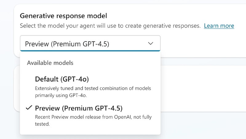 微软宣布 Copilot Studio 支持 GPT-4.5（有限预览） - WinDiscover