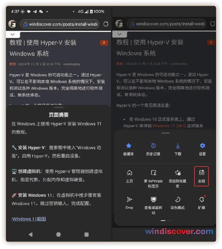 “网页总结”功能开始向 Edge 移动版（正式版分支）推送 - WinDiscover