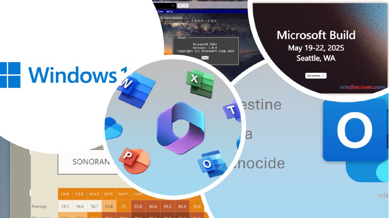 微软每周动态：Windows 11、员工抗议、Build 2025 & 开发者、系统工具等 - WinDiscover