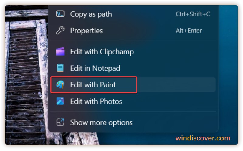 Windows 11 右击菜单开始新增“用画图编辑”按钮 - WinDiscover