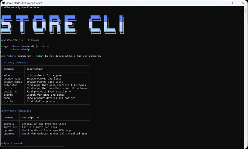 Windows 11 Store CLI：通过命令行管理 Microsoft Store 应用 - WinDiscover
