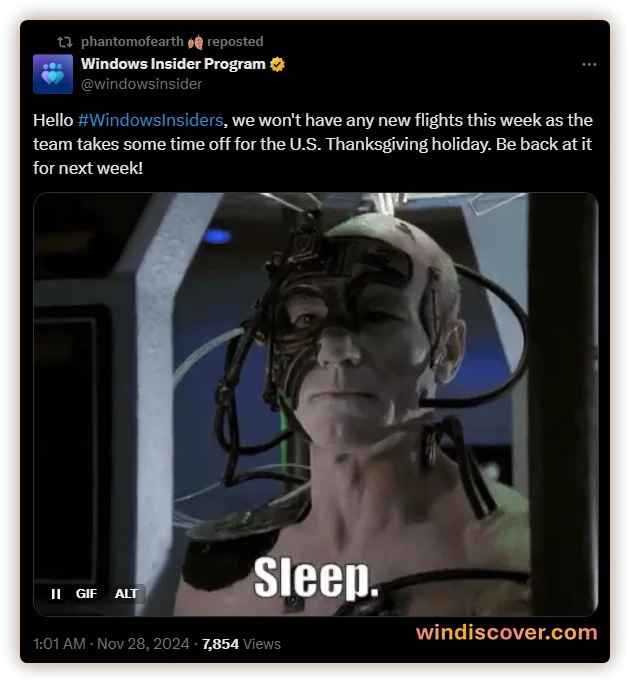 微软将不会在本周推送新的 Windows Insider 预览版更新 - WinDiscover