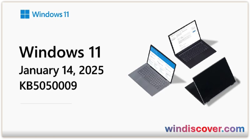 Windows 11 一月安全更新 KB5050009 发布 - WinDiscover