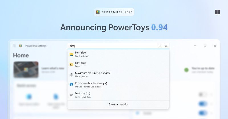 PowerToys 0.94 发布：引入设置搜索、快捷键冲突检测及滑动光标模式 - WinDiscover