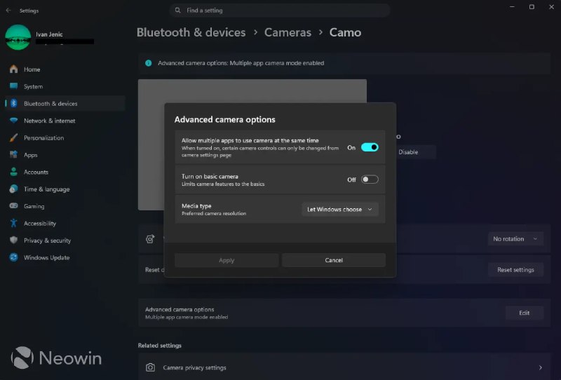 Windows 11新增讓多個應用同時使用攝像頭的功能 - WinDiscover