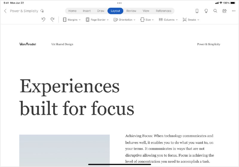 Word for iPad 即将开始支持设置页面边框 - WinDiscover