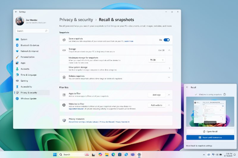 微软详解 Windows Recall（回想）隐私安全相关问题 - WinDiscover