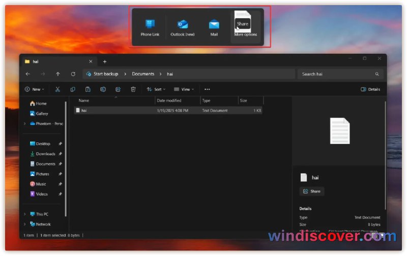 Windows 11 正在测试“文件拖拽”分享体验 - WinDiscover