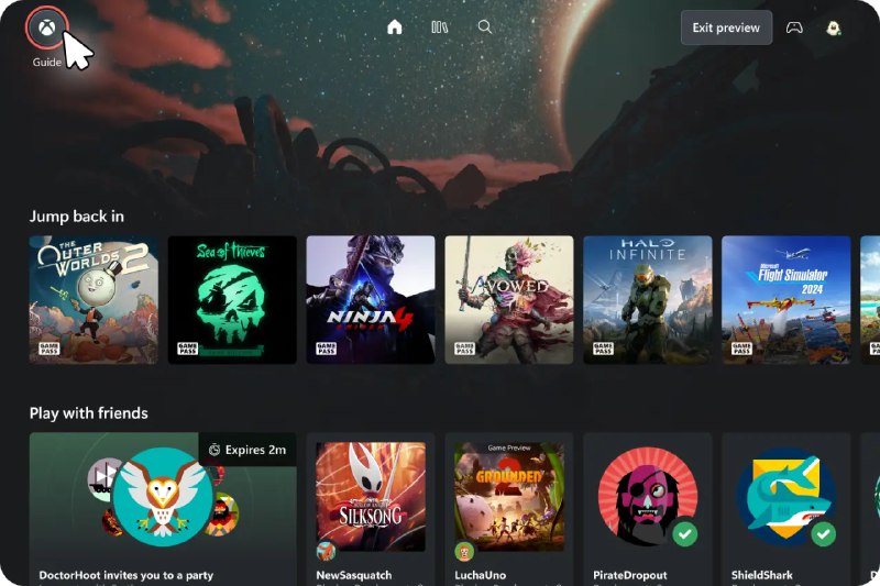 微软正测试新版 Xbox Cloud Gaming 网页界面并征集用户反馈 - WinDiscover
