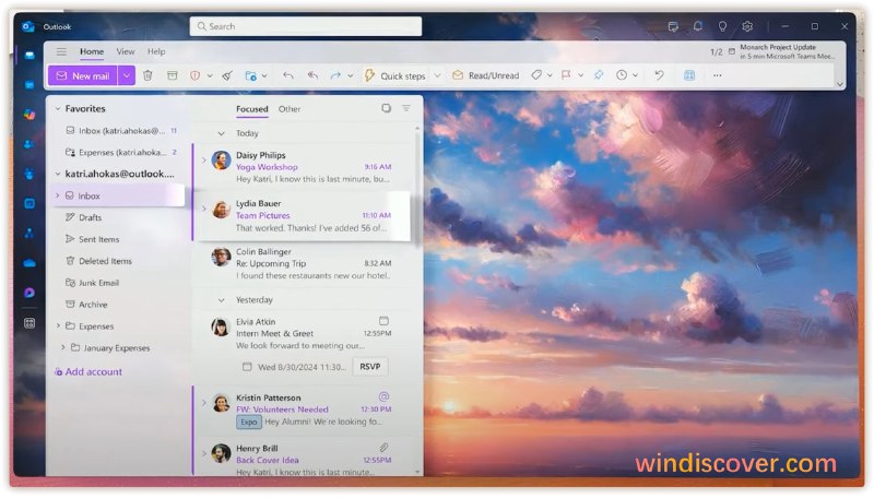 微软宣布 Outlook 动态 AI 背景主题体验，由 Copilot 驱动 - WinDiscover