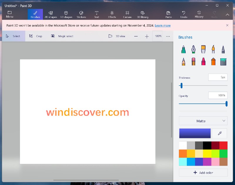 Paint 3D 应用将于数小时后从 Microsoft Store 下架 - WinDiscover
