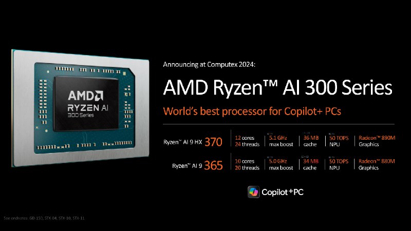 AMD 宣布 Ryzen AI 300 系列芯片，专为 Copilot+ PC 打造，性能超越 M4 和 X Elite - WinDiscover