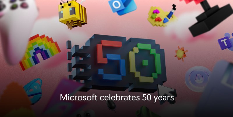 微软 50 周年特别活动将进行全球直播，独家纪念壁纸现已上线 - WinDiscover