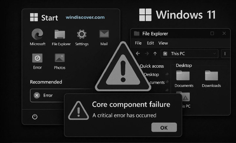 微软承认七月安全更新会导致 Windows 11 核心组件发生严重体验故障 - WinDiscover