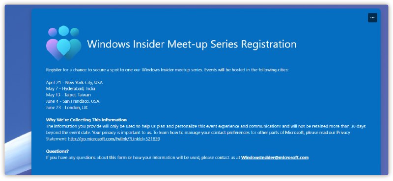 Windows Insider 见面会线下活动回归 - WinDiscover