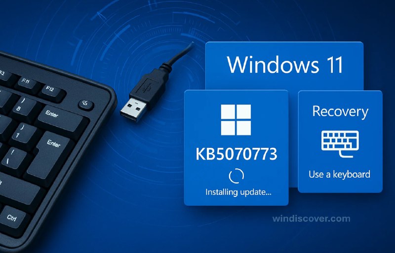 微软发布紧急更新 KB5070773，修复 WinRE 下无法使用 USB 键盘的问题 - WinDiscover