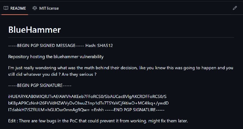 Microsoft MSRC被指处理漏洞泄露不力导致BlueHammer零日漏洞外泄 - WinDiscover