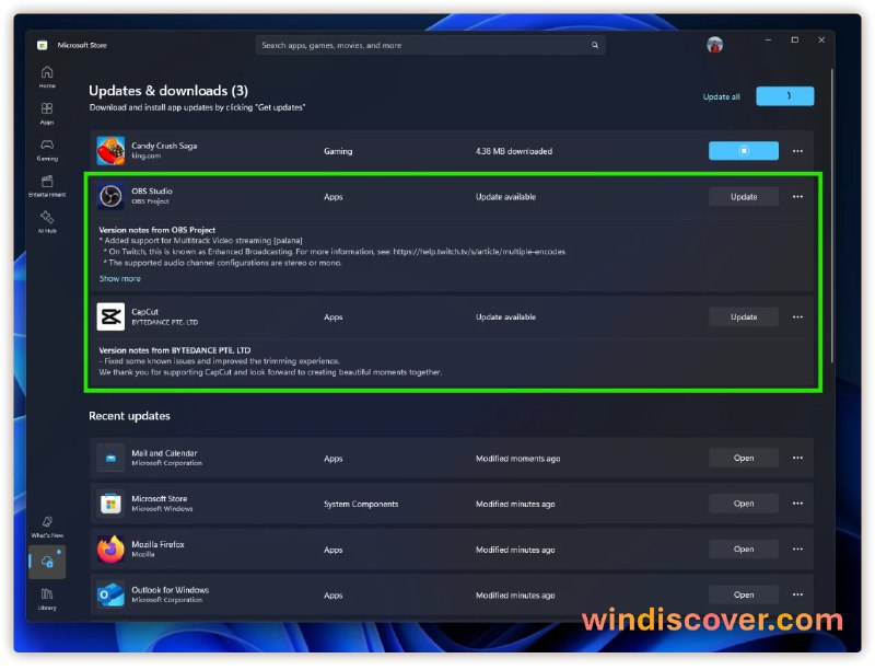 Win32 应用开始支持通过 Microsoft Store 更新 - WinDiscover