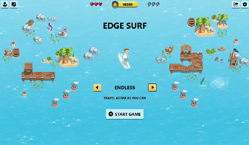 Edge 内置游戏 Surf 迎来更新，新增地图、主题、角色定制等选项 - WinDiscover