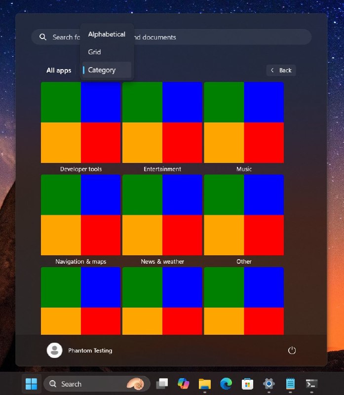 微软正在为 Windows 11 开始菜单开发“应用分类”功能 - WinDiscover