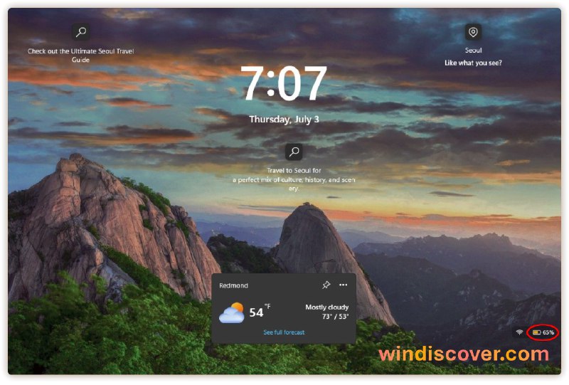 Windows 11 锁屏界面正在测试新的电池图标设计 - WinDiscover