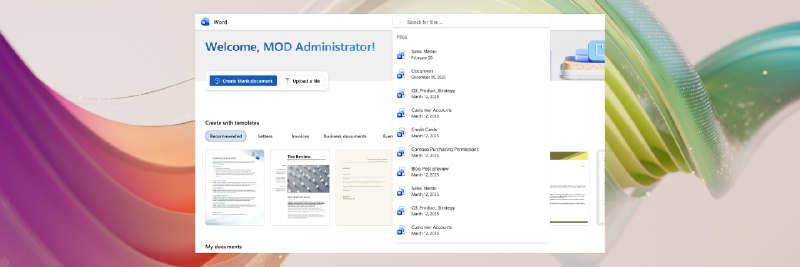 Word、Excel 和 PowerPoint 网页版推出快速文件搜索功能 - WinDiscover