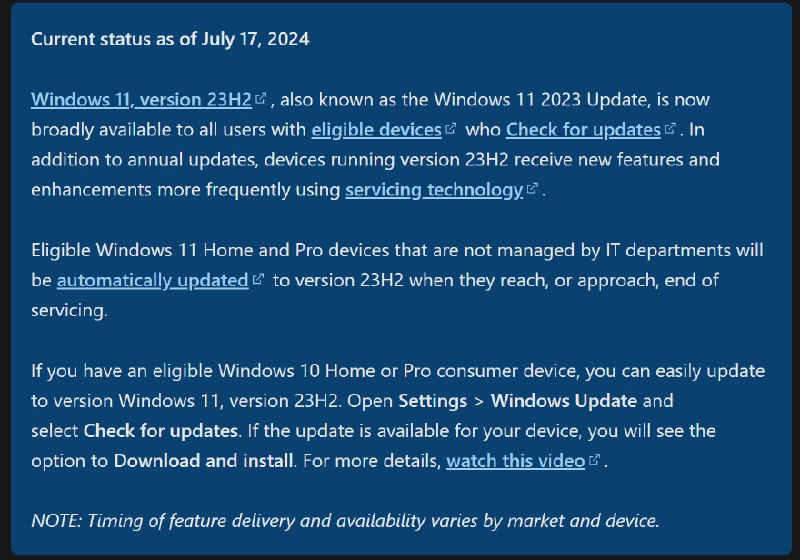 Windows 11 23H2 更新终于向所有满足 Windows 11 硬件要求的设备推送 - WinDiscover