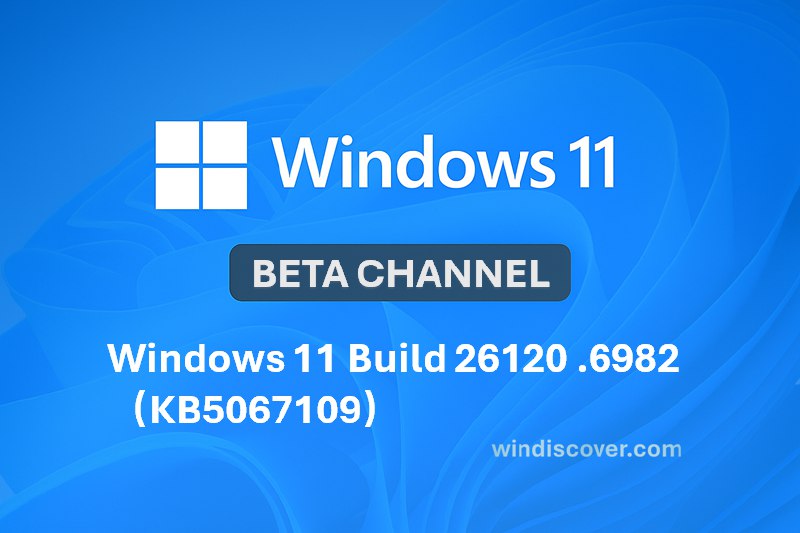 Beta 分支 Windows 11 Build 26120.6982（KB5067109）开始推送 - WinDiscover