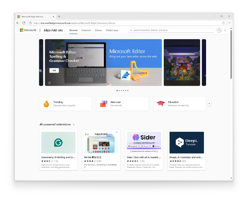 微软正在推送新的 Microsoft Edge 插件商店浏览体验 - WinDiscover