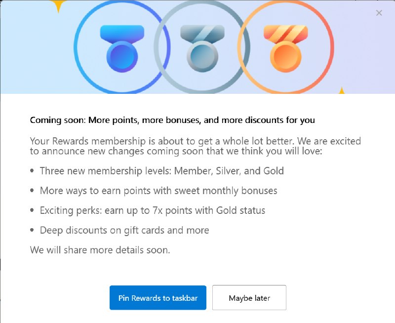 Microsoft Rewards 五月大改：新增三级会员与7倍积分体系 - WinDiscover