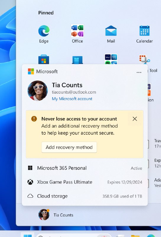 Windows 10 开始菜单账号页面也将会显示更多“订阅信息” - WinDiscover