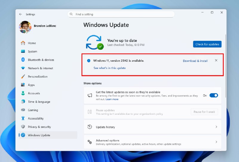 Windows 11 25H2 已在发布预览通道推出 - WinDiscover