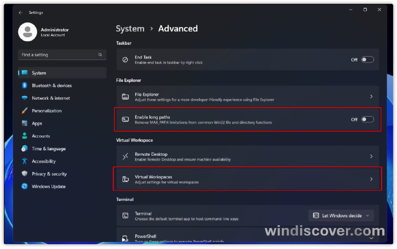 教程 | 使用 ViveTool 启用新版 Windows 高级设置（原开发者选项） - WinDiscover