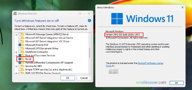 Windows 11 24H2 有完全移除 Windows Recall 的选项 - WinDiscover