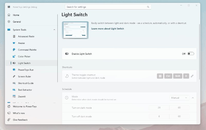 PowerToys 即将加入 Light Switch 模块，支持将系统自动切换至黑色模式 - WinDiscover